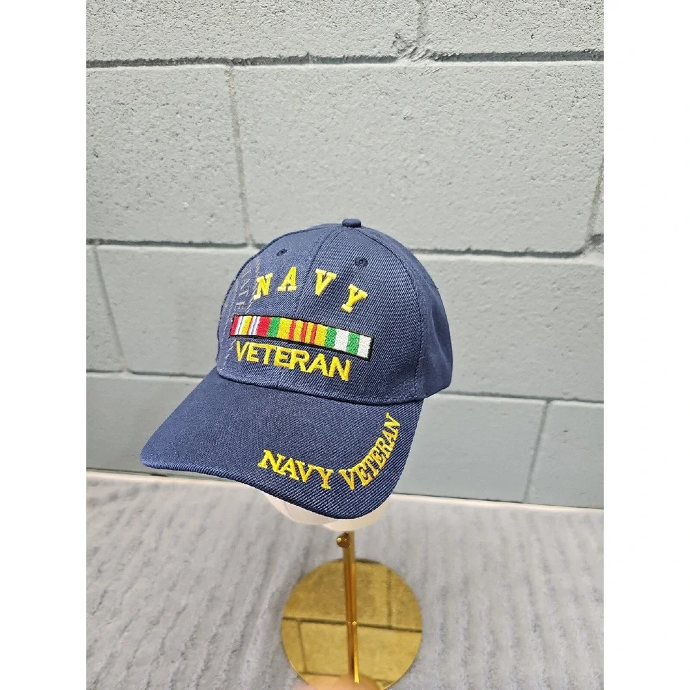 U.S NAVY VETERAN‎ HAT BALLCAP Blue New Navy Veteran on bill